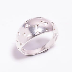 925 Sterling Silver Ring: Geometric Cutout Band, 7gm
