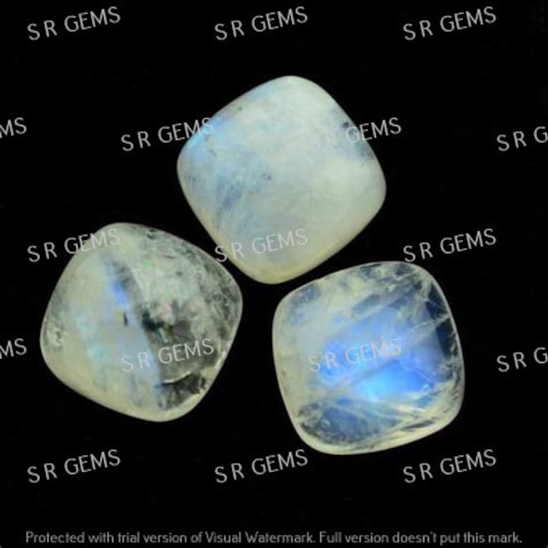 Natural Rainbow Moonstone Cushion Cabochon 6X6MM To 10X10MM Loose Gemstone Free Shipping