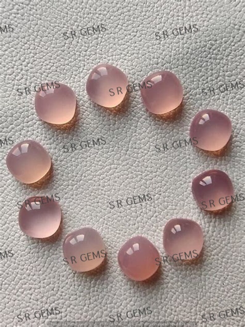 AAA Quality Pink Chalcedony Cushion Cabochon 6X6MM To 10X10MM Loose Gemstone Free Shipping
