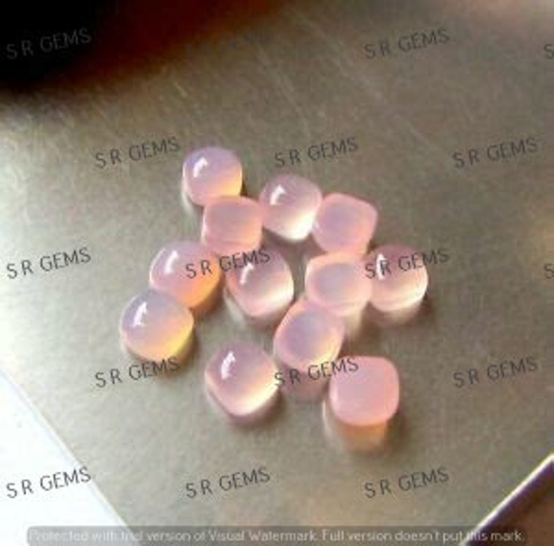 AAA Quality Pink Chalcedony Cushion Cabochon 6X6MM To 10X10MM Loose Gemstone Free Shipping