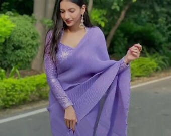 lavender saree for wedding
