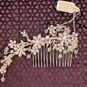 Bridal hair comb diamonte & crystal