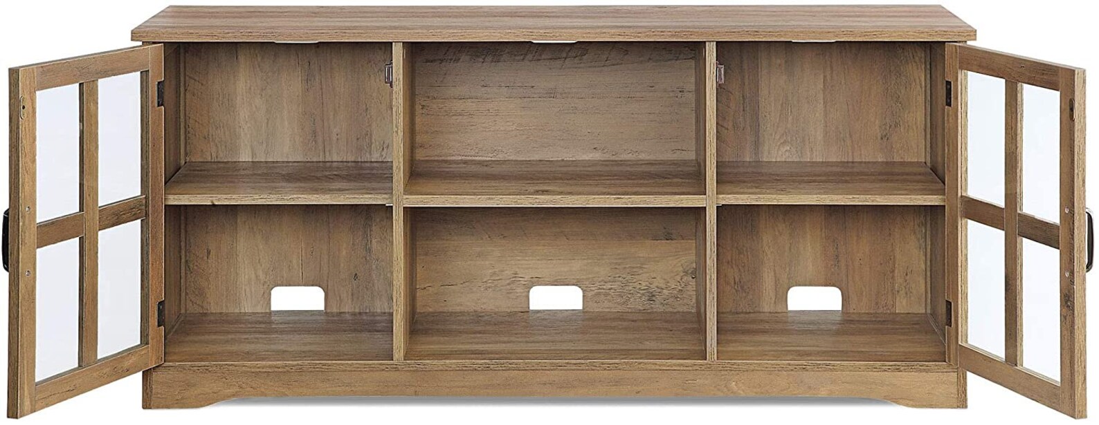 Cori 52 Inch TV Stand Wood and Glass Console for TVs Up to Etsy