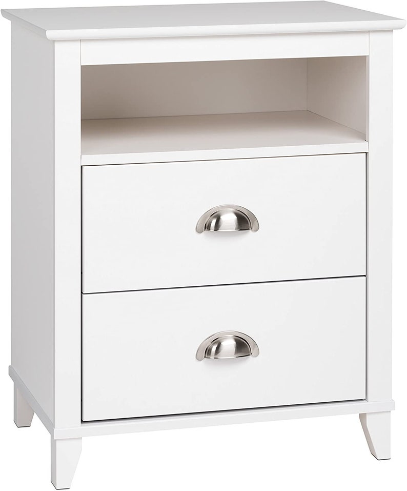 Yaletown 2 Drawer Tall Nightstand White Black Espresso