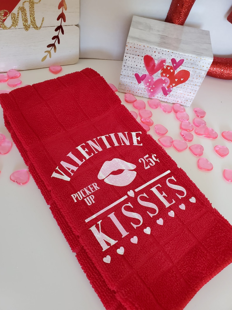 Red Valentine/'s day Kitchen towel