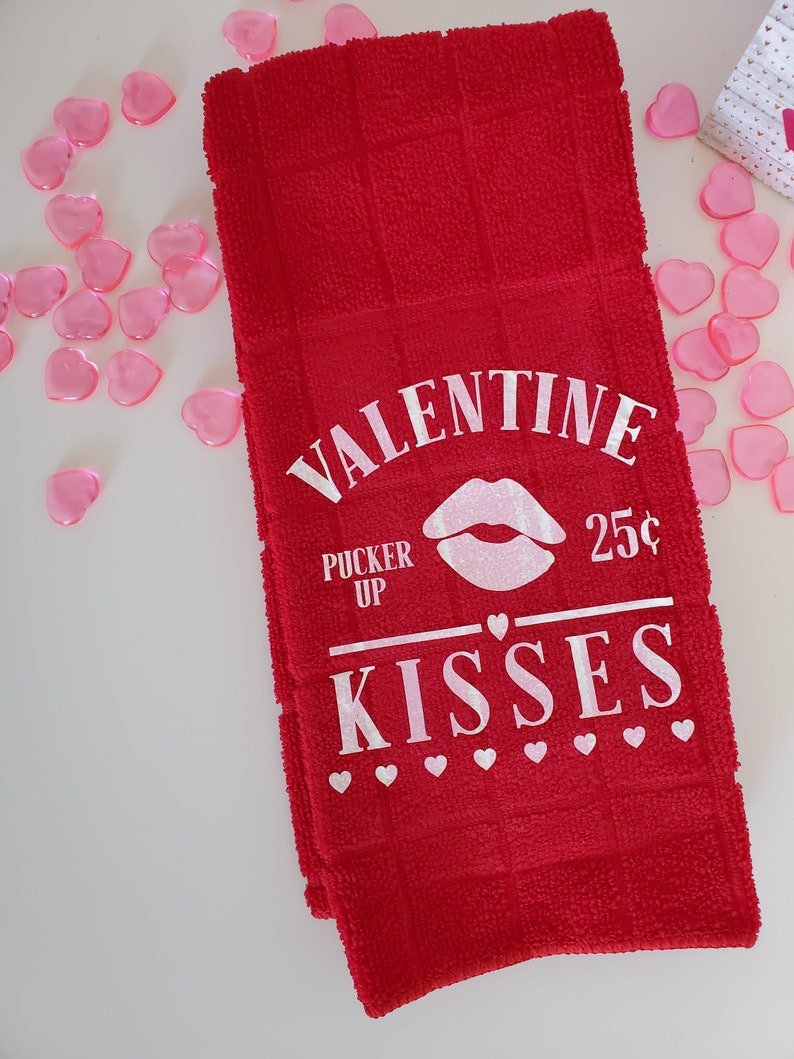Red Valentine/'s day Kitchen towel
