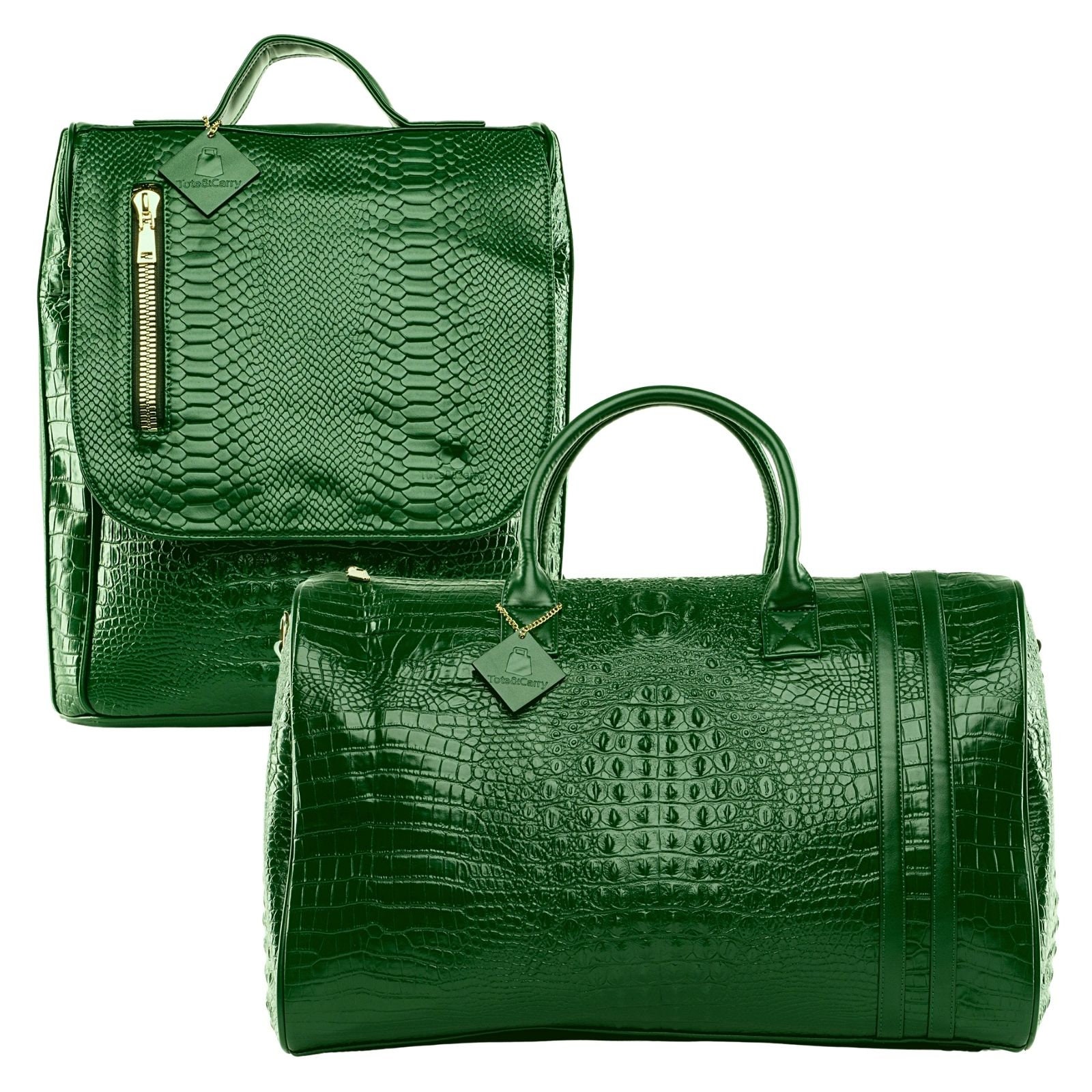 Tote&Carry - Emerald Green Apollo 2 Travel Set, Regular Duffle + Backpack