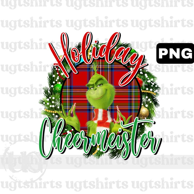 Holiday Cheermeister PNG Grinch PNG Christmas Sublimation | Etsy Singapore