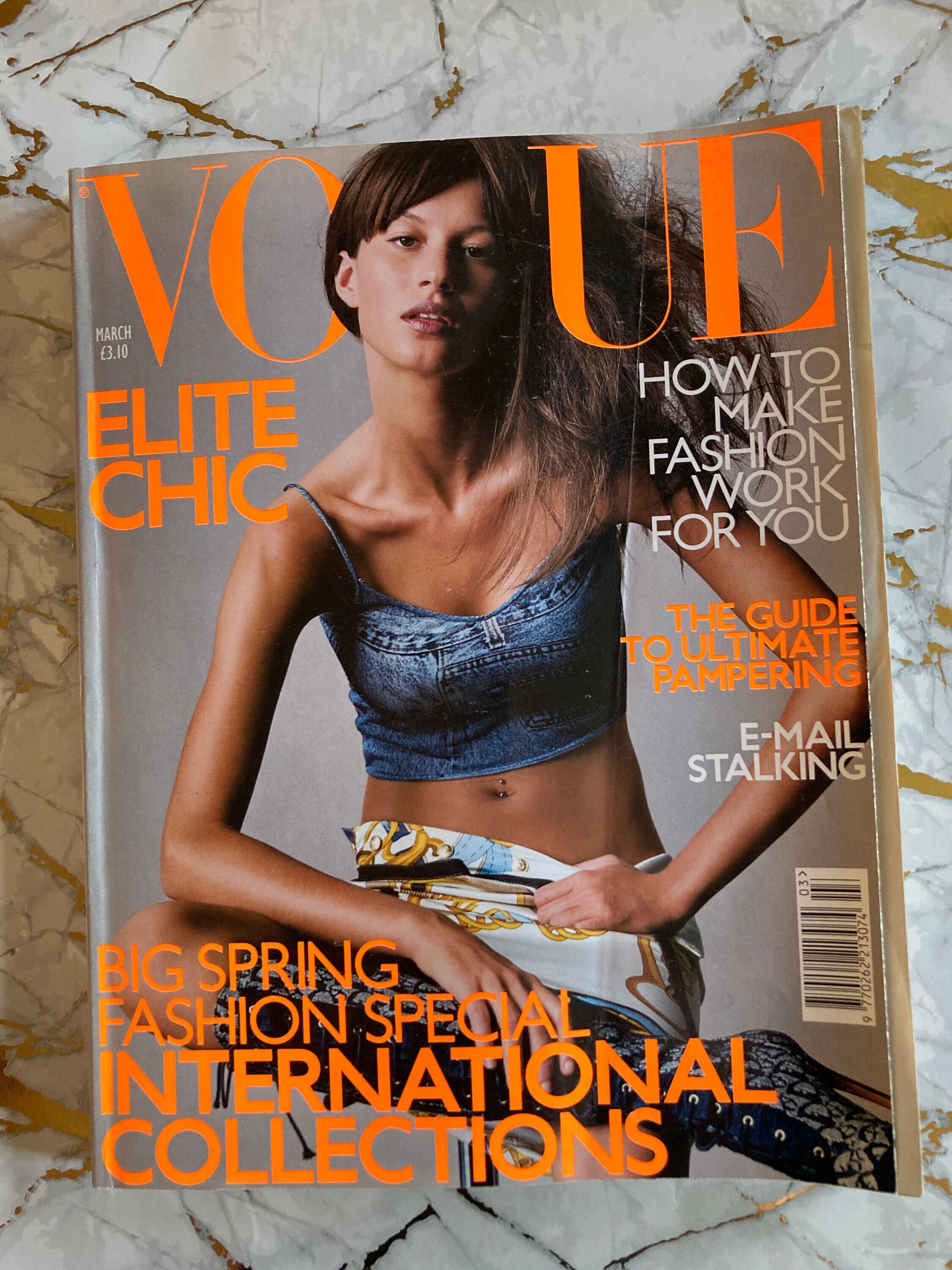 Vintage Vogue UK, March 2000, Gisele Bündchen Cover - Etsy UK