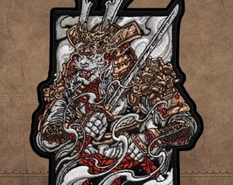 Patchs pour le moral Tora Ronin PATCHLAB | Patchs brodés pour vêtements | Patchs auto-agrippants | Patchs pour sac à dos | Patchs pour sac à dos
