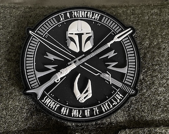 Mando Bounty Hunter Seal PVC Morale Patch | Hook and Loop, 4x4 inch