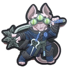 PATCHLAB Tactical Ninja Cat PVC Morale Patches | Hook and Loop Patches | Patches for Backpacks | Backpack Patches | Patches for Hats
