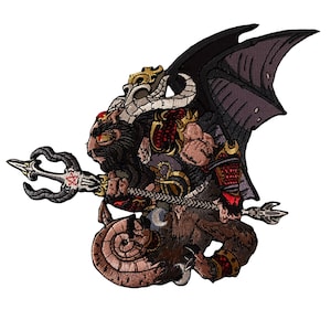 Parches de moral de PVC de PATCHLAB Chameleon Legion n.° 114 Satan Demon con gancho y bucle, parches bordados, parches con gancho y bucle y parches para mochila