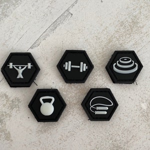 Parches de PVC con gancho y bucle Fitness Hex de PATCHLAB / Parches con gancho y bucle / Parches con gancho y bucle para mochilas