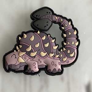 PATCHLAB Kids Ankylosaurus Dinosaur Dino Morale Patch for small Humans Schoolbag, Caps and Clothing