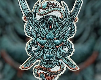 écusson moral brodé japonais Ghosts Oni Patchlab - écussons pour vestes, sacs à dos, chapeaux - samouraï, folklore, collection style japon