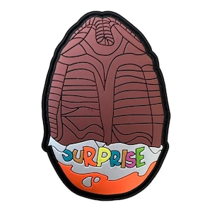 PATCHLAB Chocolate Egg from Outer Space PVC Morale Patch | Hook and Loop Patches | Patches for Jackets | Patches for Clothes