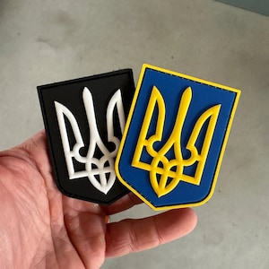 PATCHLAB Ukrainas flagga PVC Moral Tygmärke Kardborreband 3D Vapensköld av den ukrainska armén