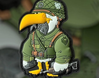 PVC-patch militaire adelaar – tactische moraal klittenband voor rugzakken, jassen en uitrusting – Soldier Bird, Army Parachutist, geïnspireerd op WO II