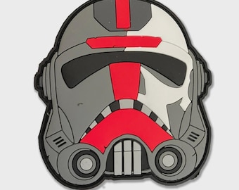 Bucket #27 Hunter Helmet Series  PVC Morale Patch Hook Fastener Badge Chevron Tactical EDC Sci-Fi Cosplay Collectible
