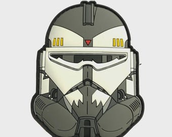 Bucket #18 Wolffe Helmet Series  PVC Morale Patch Hook Fastener Badge Chevron Tactical EDC Sci-Fi Cosplay Collectible