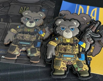 PATCHLAB Tactical Teddy Bear PVC Morale Patches Hook and Loop | Hook and Loop Patches | Backpack Patches | Acrylic Patch