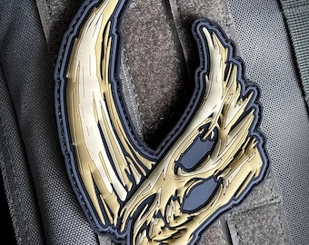 PATCHLAB Mudhorn Bones #2 PVC Morale Patches Hook and Loop | Hook and Loop Patches | Hook and Loop Patches for Backpacks | Backpack Patches
