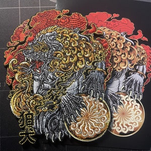 PATCHLAB Foo Guardian Lion #2 Moralmärken | Broderade märken | Kardborremärken | Märken för ryggsäckar