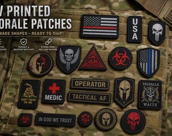 Custom PVC Patch with Your Design | UV Printed Patch | Premade Shapes | Custom Logo & Artwork | Minimum Order 5 Pieces