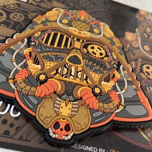 PATCHLAB Steampunk #3 PVC Morale Patches Hook and Loop | Embroidered Patches | Hook and Loop Patches | Hook and Loop Patches for Backpacks