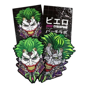 PATCHLAB Cyberpunk Clown 2.0 PVC Patches de moral | Patches bordados | Patches de velcro | Patches para mochilas | Patches para jaquetas