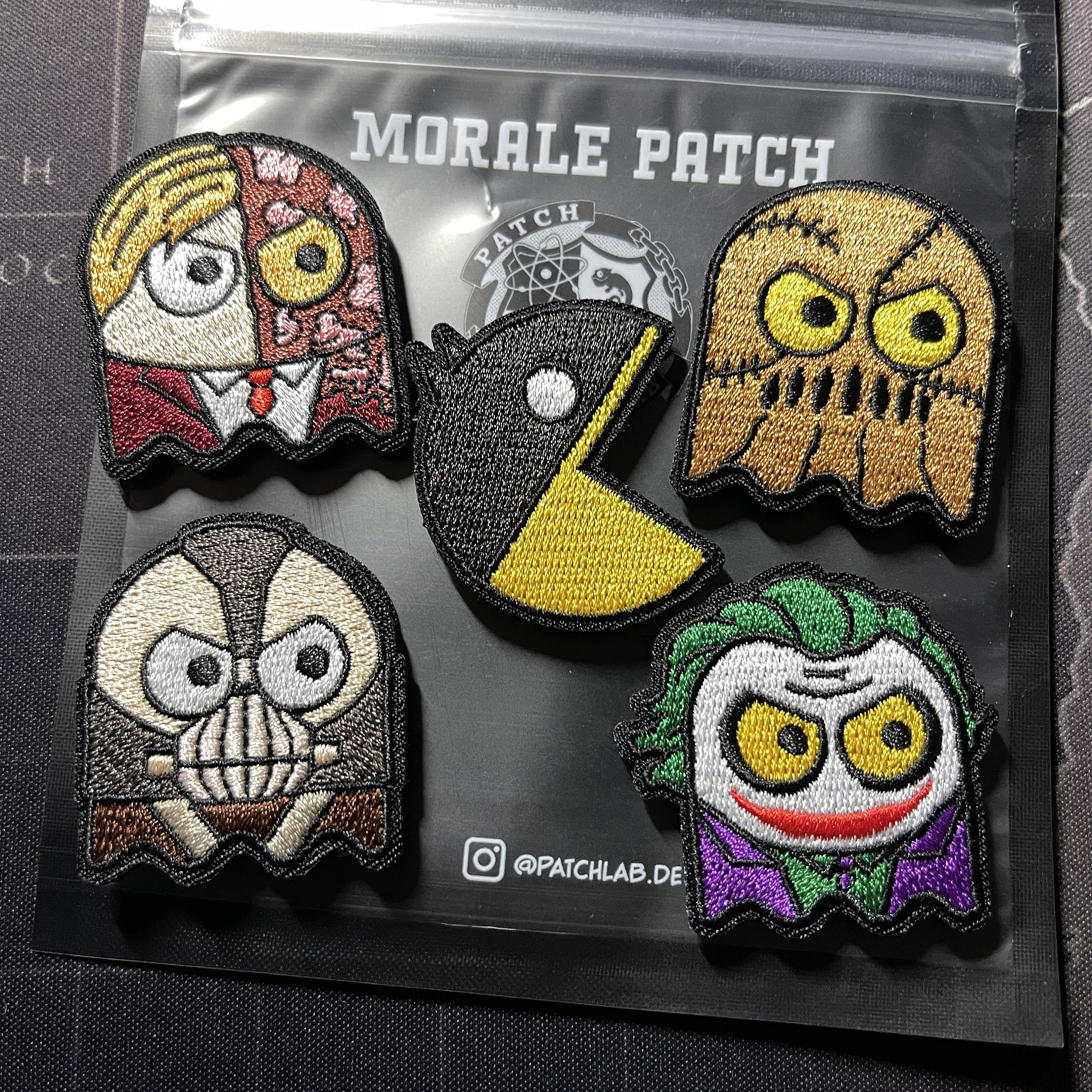 Patchs pour le moral des fantômes de Pac War | Jeu de patchs en PVC auto-agrippants