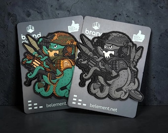 BE Octopus PVC Morale Patch Badge Tactical Hook and Loop