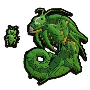 PATCHLAB Killerbugs Crawler Mantis PVC-moraalpatches | Klittenbandpatches | Patches voor rugzakken | Rugzakpatches | Patches voor hoeden