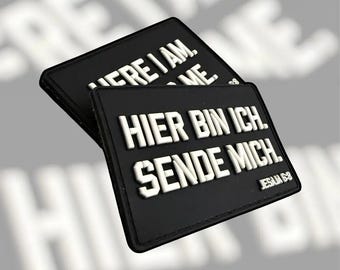 HERE I AM SEND me morale patch isaiah 6:8 hook and loop gear backpack edc faith badge