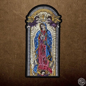 Parches morales de la Virgen de Guadalupe de PATCHLAB con velcro / Parches bordados / Parches con velcro / Parches con velcro para mochilas