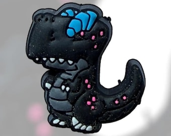 Mini PVC T-Rex Dinosaur Morale Patches Badges Hook EDC Pouch Wallet
