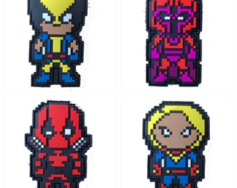 8Bit-Pixel Super Hero PVC Patch | Hook and Loop Morale Patch