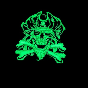 PATCHLAB Jolly Roger Glowin the Dark PVC Morale Patches | Hook and Loop Patches | Backpack Patches | Patches for Backpacks