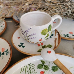 Tea ( coffee)  pair with field herbs by Osoka art ceramics. Just nice to hold in your hands and drink tasty tea or coffee