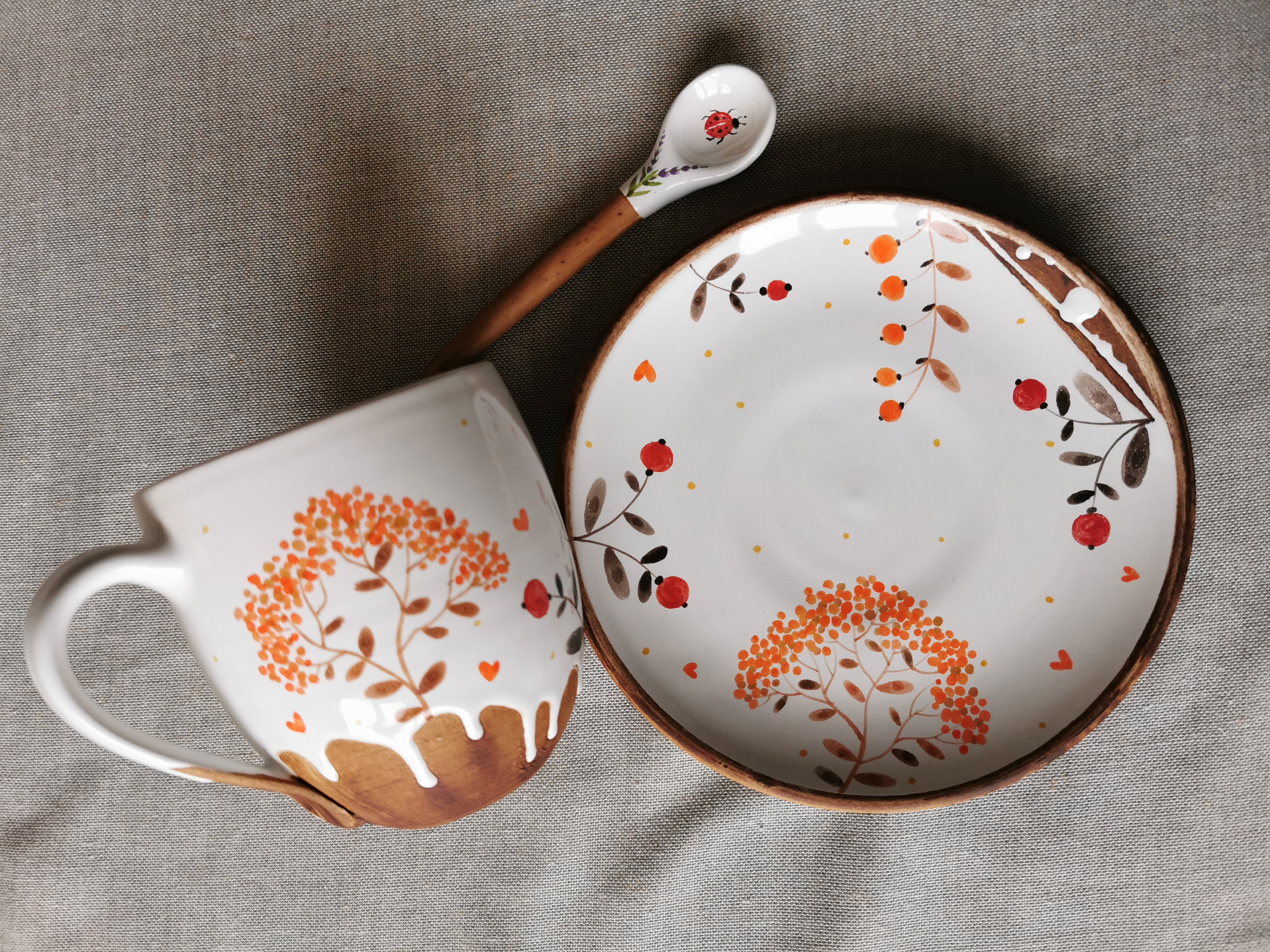 人気 ブランド チェック Plate Fox, Cute Bowl, Tactile Painted Hand for Gift Baby, バーベキュー・調理用品