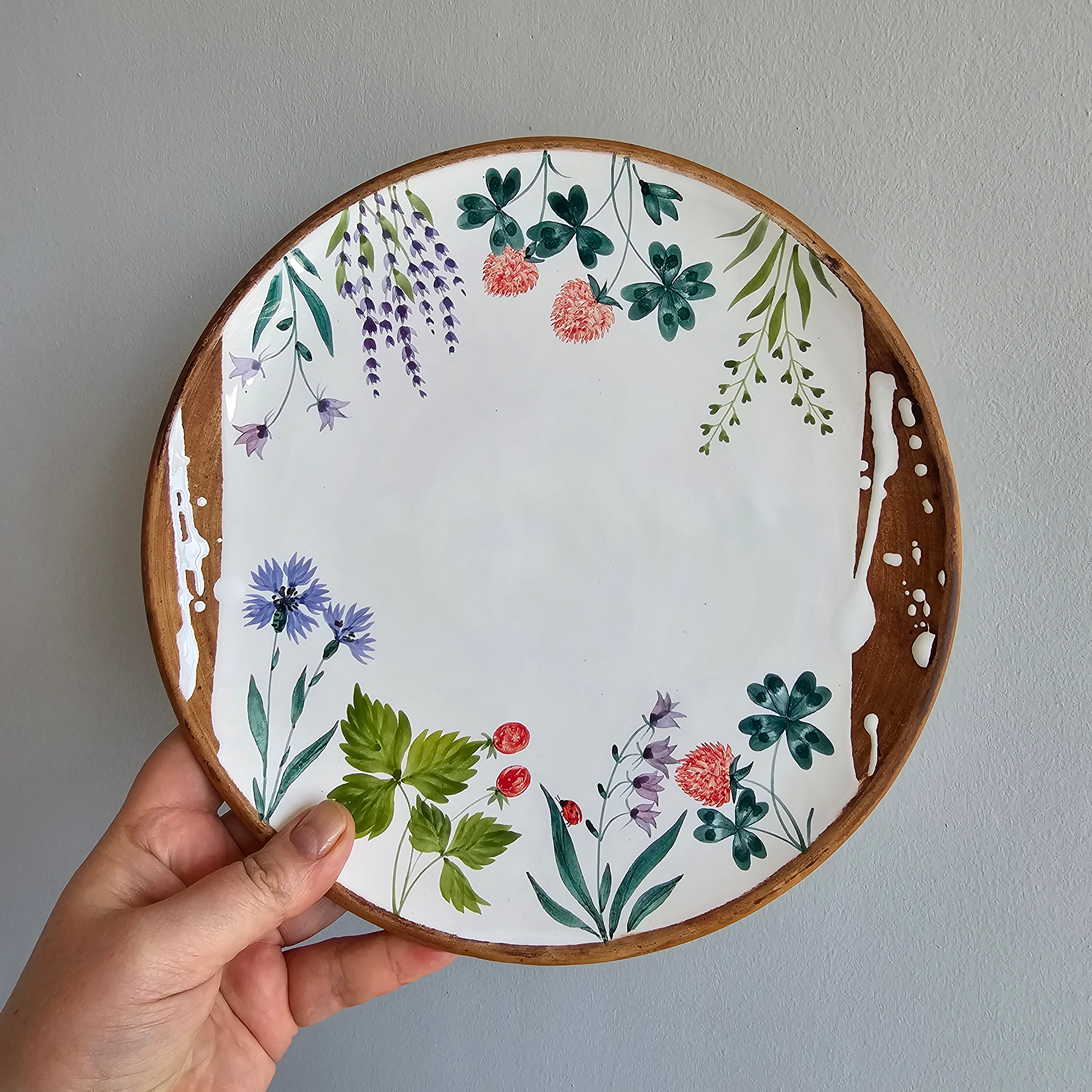 Handmade Ceramic Dinner Plate, Floral Pottery, Osoka Art - Etsy, image size:2992x2992