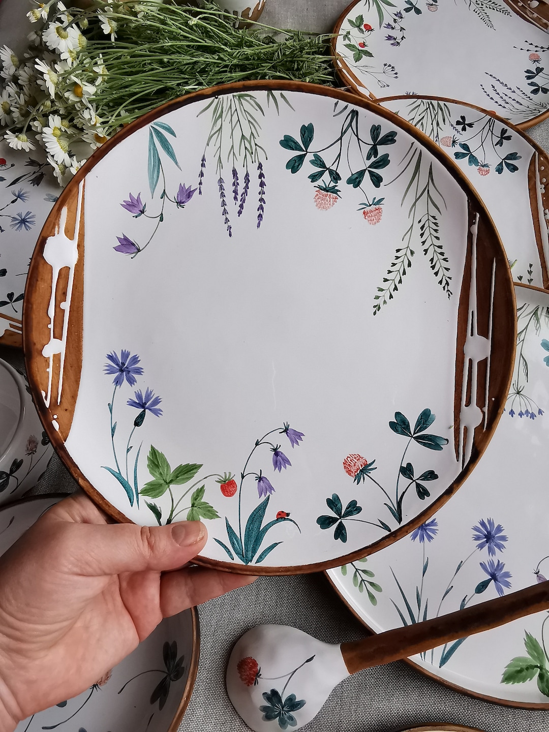 Dekorativer Teller Britische Flagge - Knochenporzellan Teller Mit Ständer