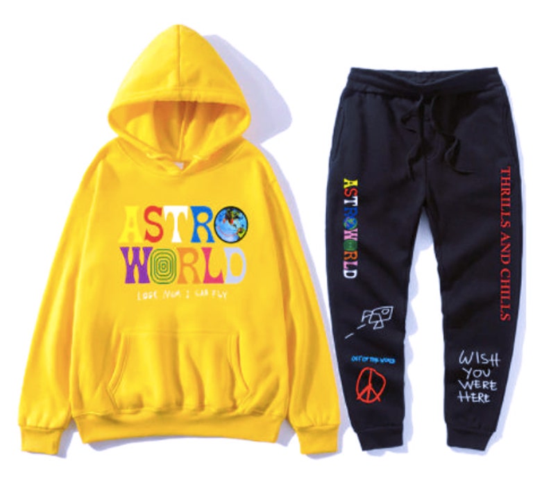 Travis Scott ASTROWORLD Hoodie Sweatpants Tracksuit Set | Etsy