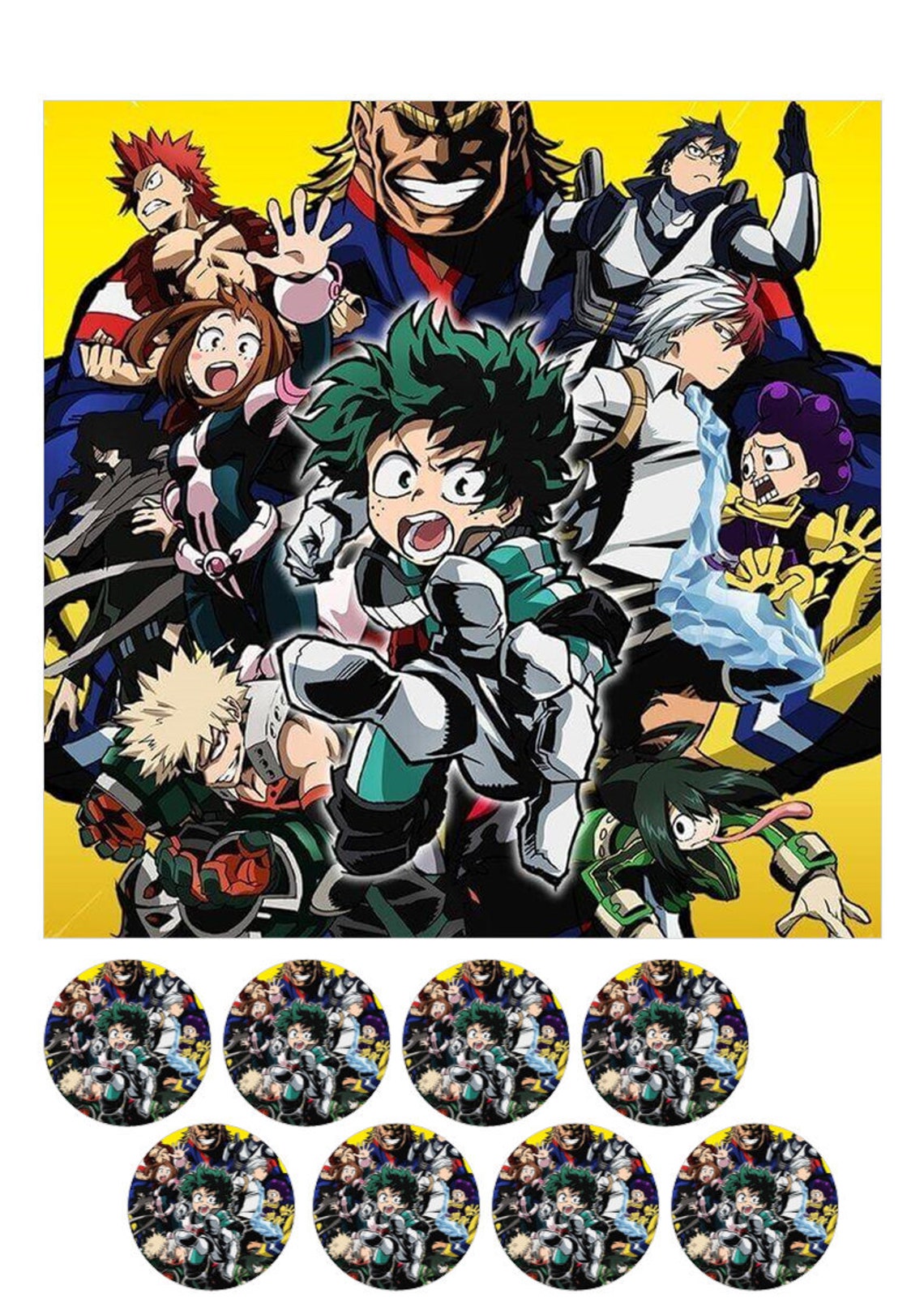My Hero Academia Cake Cupcake Toppers Anime Birthdays Cosplay | Etsy