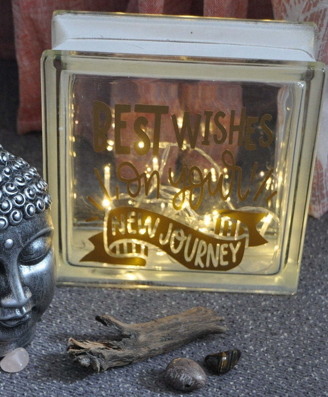 Beleuchteter Glasbaustein mit Spruch Optional Etsy