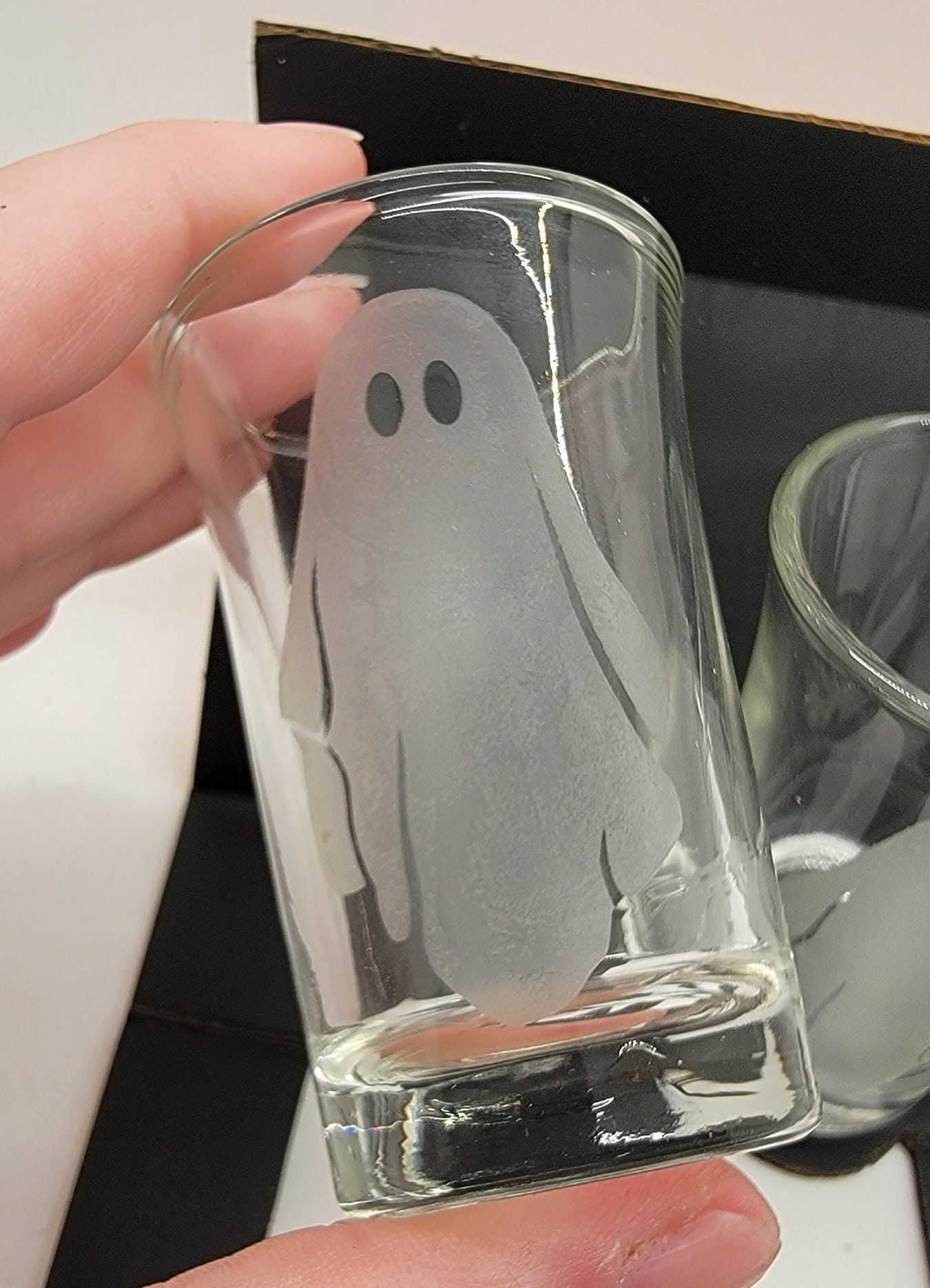 Ghost Shot Glasses Etched Glass Etched Ghost Shot Glasses Etsy