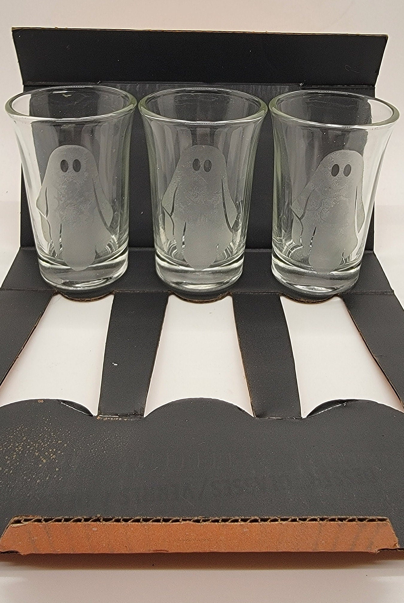 Ghost Shot Glasses Etched Glass Etched Ghost Shot Glasses Etsy