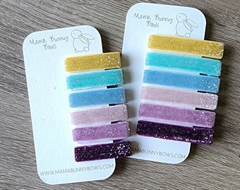 Glitter Velvet Bar Alligator Hair Clips, Toddler Baby Girl Clip, Womens Hair Accessory, Barrette, Sparkle Barrettes, Glitter Clips