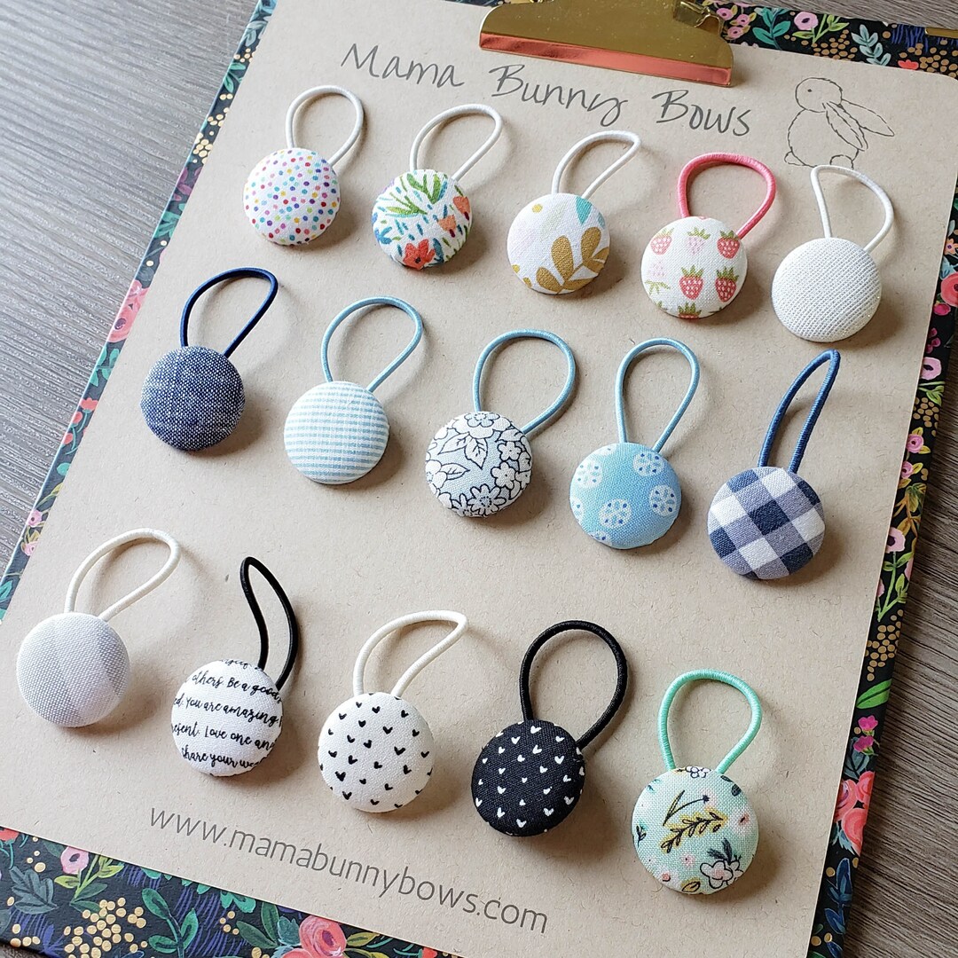 Ponytail Bobbles Choose Your Pattern, Ponytail Holders, Pigtail Clips ...